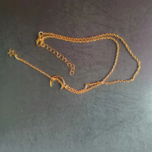 Star in Moon Korean Pendant Necklace for Girls & Women