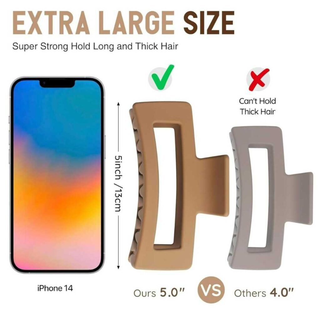 2 PCS Extra Large Rectangle Claw Clips