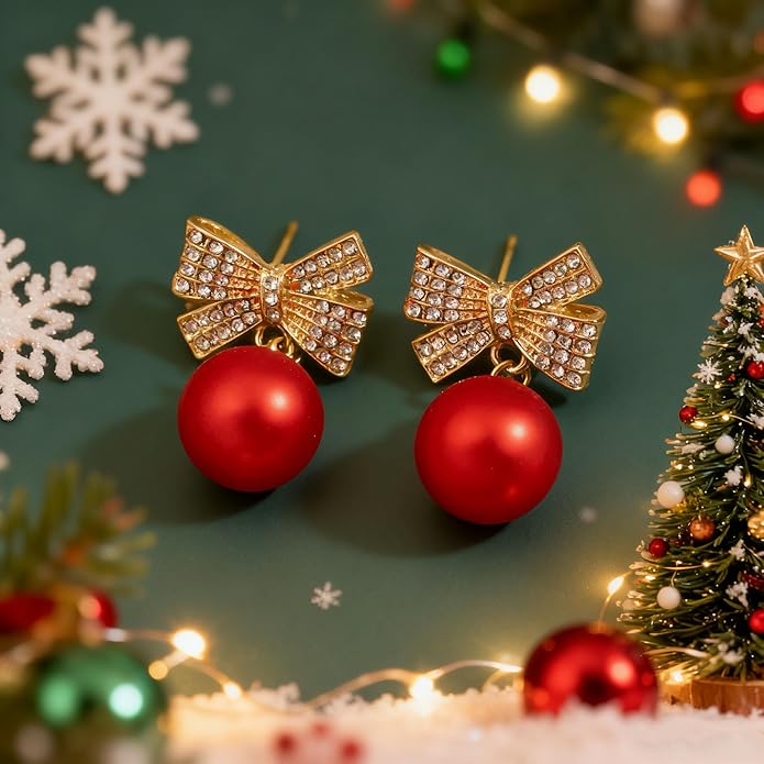Red Ball Earrings
